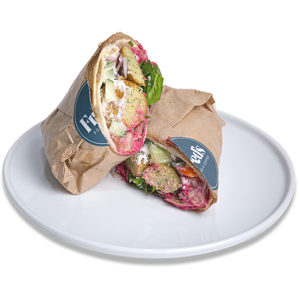 Beetroothummusandfalafel